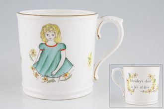 Sell Royal Worcester Days Of The Week - Older Mug Monday Girl 3 1/8" x 3 1/8"
