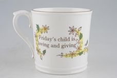 Royal Worcester Days Of The Week - Older Mug Friday Girl 3 1/8" x 3 1/8" thumb 2