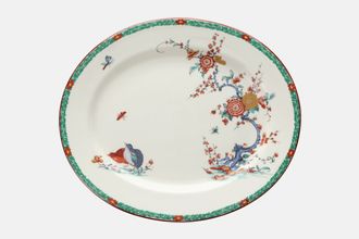 Royal Worcester Old Bow - Green Border Oval Plate 11"