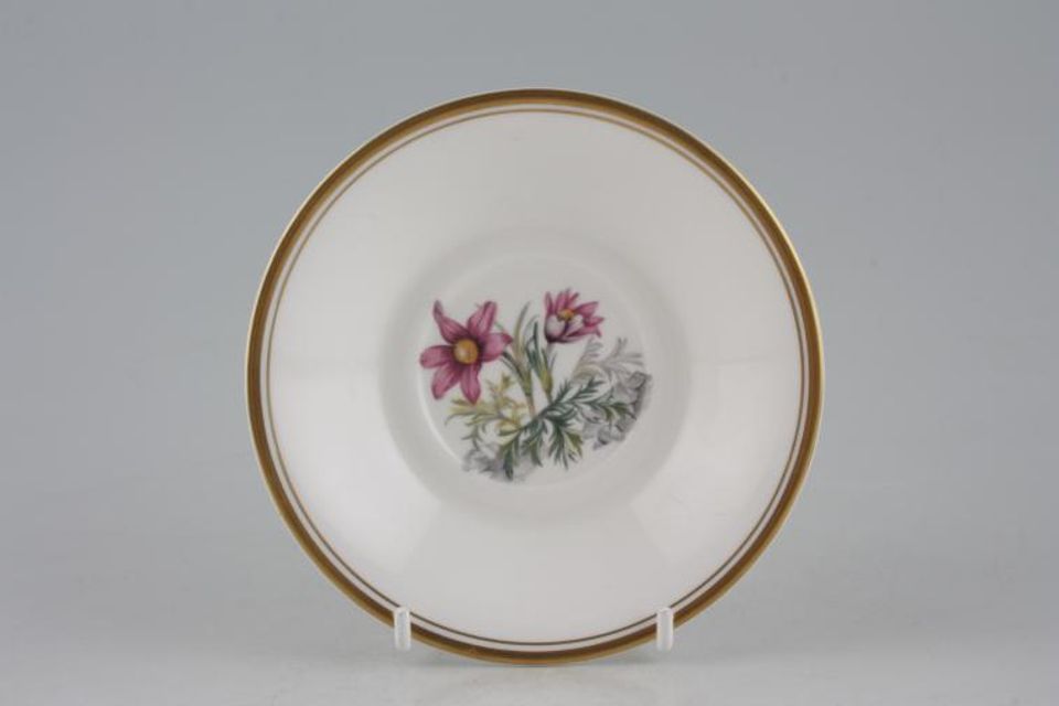 Royal Worcester Alpine Flowers Coffee Saucer No 9 - Well size 2" For Irish Coffee - Deep 5"