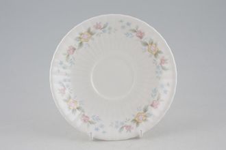 Hammersley Fluted - Pink + Yellow Flowers Tea Saucer 5 1/2"