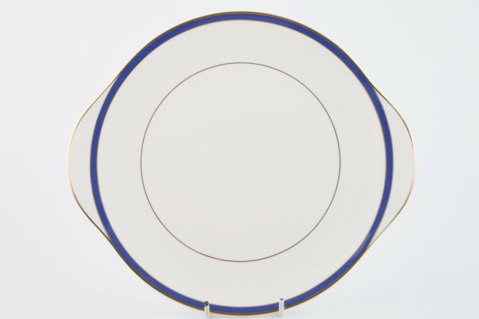 Minton Saturn - Blue Cake Plate Round, Eared 10 7/8"