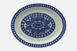 Midwinter Blue Dahlia Oval Platter 12"