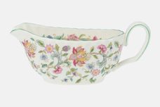 Minton Haddon Hall - Green Edge Sauce Boat 2 3/4" tall in middle of boat.Not footed.Use stand with 3 3/4" well thumb 1