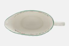 Minton Haddon Hall - Green Edge Sauce Boat 2 3/4" tall in middle of boat.Not footed.Use stand with 3 3/4" well thumb 4