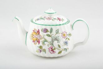Minton Haddon Hall - Green Edge Teapot (0.42ltr)Small pattern on side 3/4pt