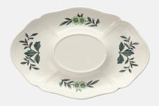 Wedgwood Green Leaf - Queens Shape - Older Sauce Boat Stand thumb 1