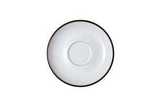 Denby Jet Tea Saucer White saucer with black base. 6 1/8"
