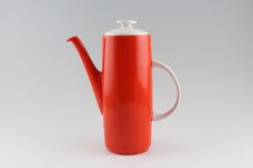 Royal Doulton Seville - T.C.1085 Coffee Pot white lid, plain dark orange/red base 2 1/2pt thumb 1