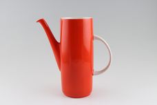 Royal Doulton Seville - T.C.1085 Coffee Pot white lid, plain dark orange/red base 2 1/2pt thumb 2