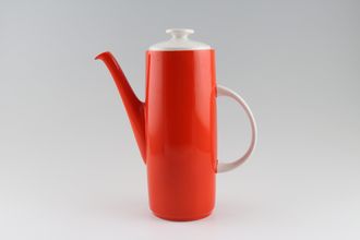 Royal Doulton Seville - T.C.1085 Coffee Pot white lid, plain dark orange/red base 2 1/2pt