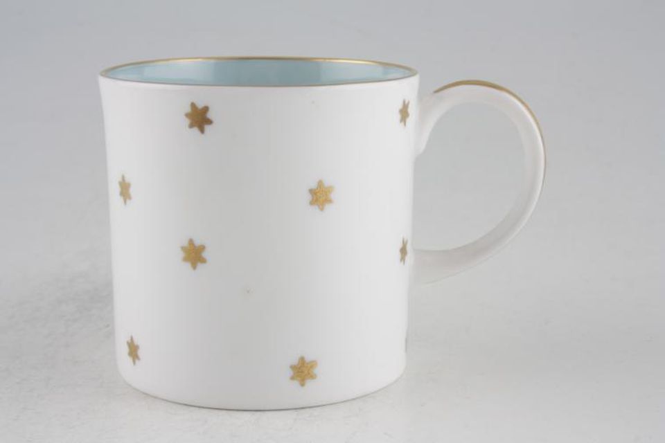 Susie Cooper Gold Stars - Signed Coffee/Espresso Can Pale Blue 2 5/8" x 2 5/8"