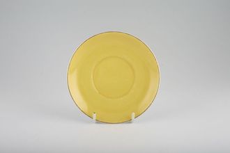 Susie Cooper Gold Stars - Signed Coffee Saucer Yellow 5 1/2"