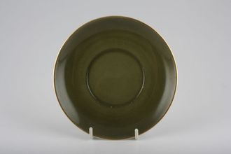 Susie Cooper Gold Stars - Signed Coffee Saucer Green 5 1/2"