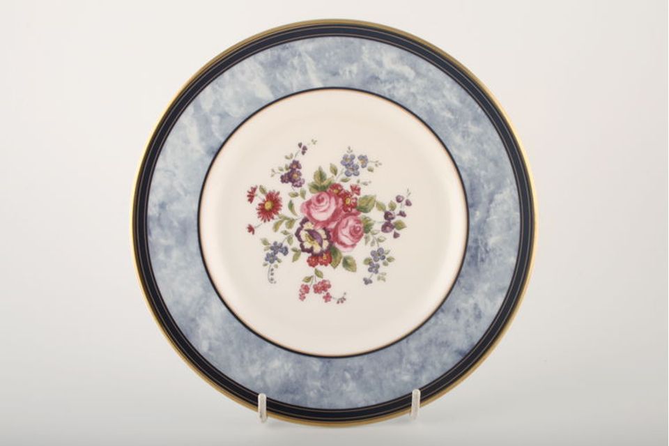 Royal Doulton Centennial Rose - H5256 Salad / Dessert Plate Accent Plate.Blue Border 8"