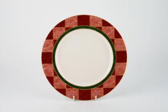 Royal Doulton Japora - T.C.1269 Breakfast / Lunch Plate Red Check Rim Pattern 9"