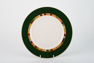 Royal Doulton Japora - T.C.1269 Breakfast / Lunch Plate Green Rim Pattern with mosiac band 9"