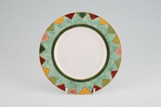Royal Doulton Japora - T.C.1269 Tea / Side Plate Green rim with triangle pattern 7"