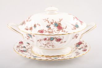 Minton Ancestral - S376 Sauce Tureen + Lid Including stand - Oval 2 open handles 6 1/2"