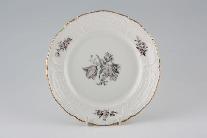 Rosenthal Sanssouci - Grey and Pink Flowers - Gold Edge