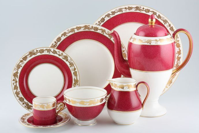 Ruby Red Glass Teacups and Square Saucer Plates Set for Two, Colored Glass  Tea Cups With Handles 