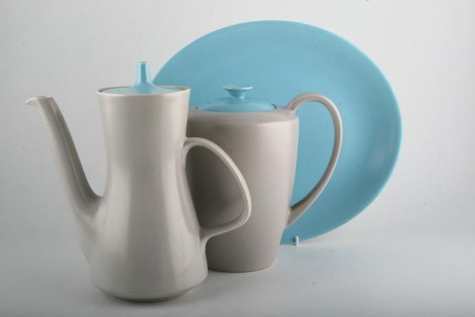 Poole Pottery Twintone Dove Grey and Sky Blue
